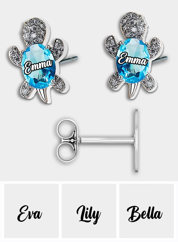 Liebe Schildkröte – Personalisierte Schildkröten-Ohrstecker