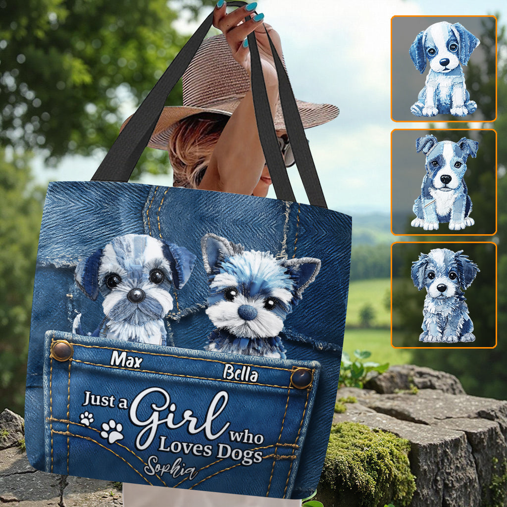 Just A Girl Who Loves Dogs - Personalized Dog Tote Bag