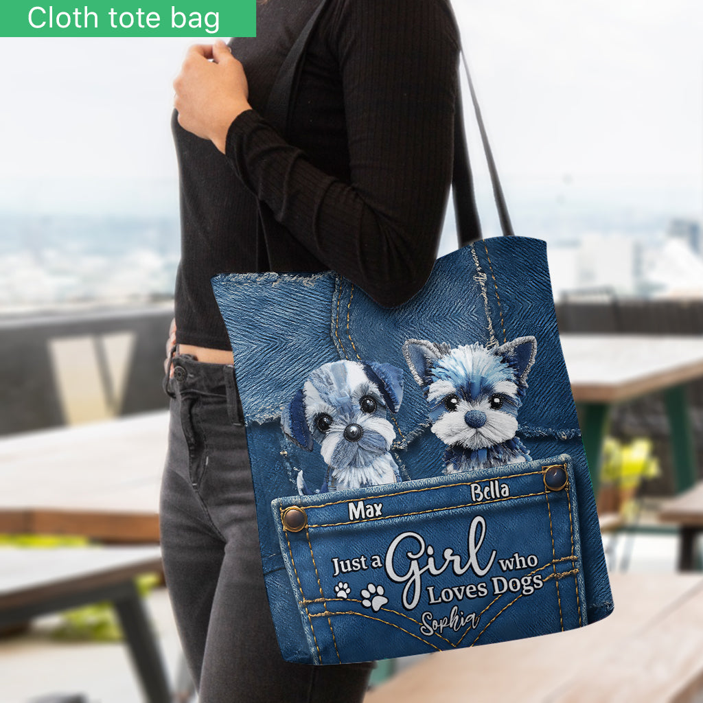 Just A Girl Who Loves Dogs - Personalized Dog Tote Bag