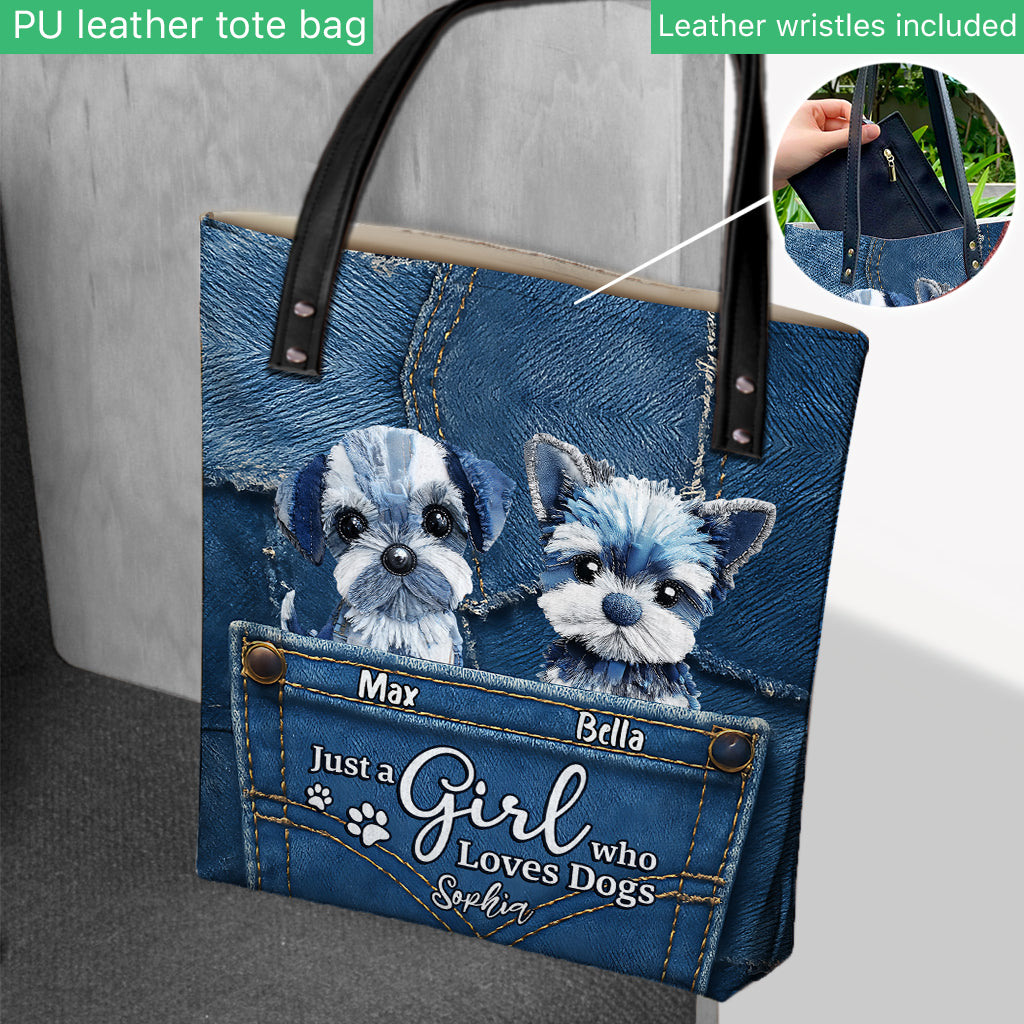 Just A Girl Who Loves Dogs - Personalized Dog Tote Bag