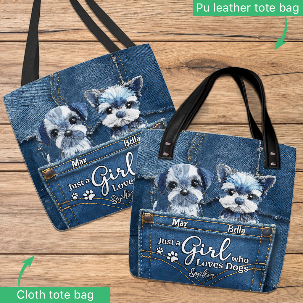 Just A Girl Who Loves Dogs - Personalized Dog Tote Bag