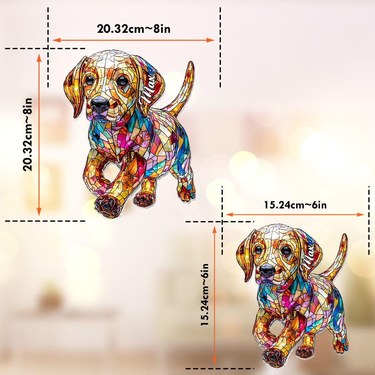 Ich liebe meinen Hund – Personalisierter Hunde-Fensterhänger-Sonnenfänger