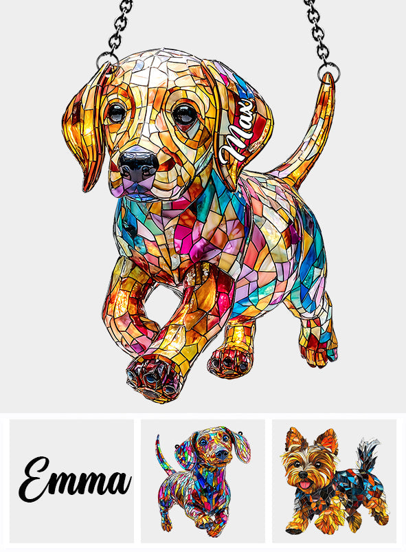 Ich liebe meinen Hund – Personalisierter Hunde-Fensterhänger-Sonnenfänger