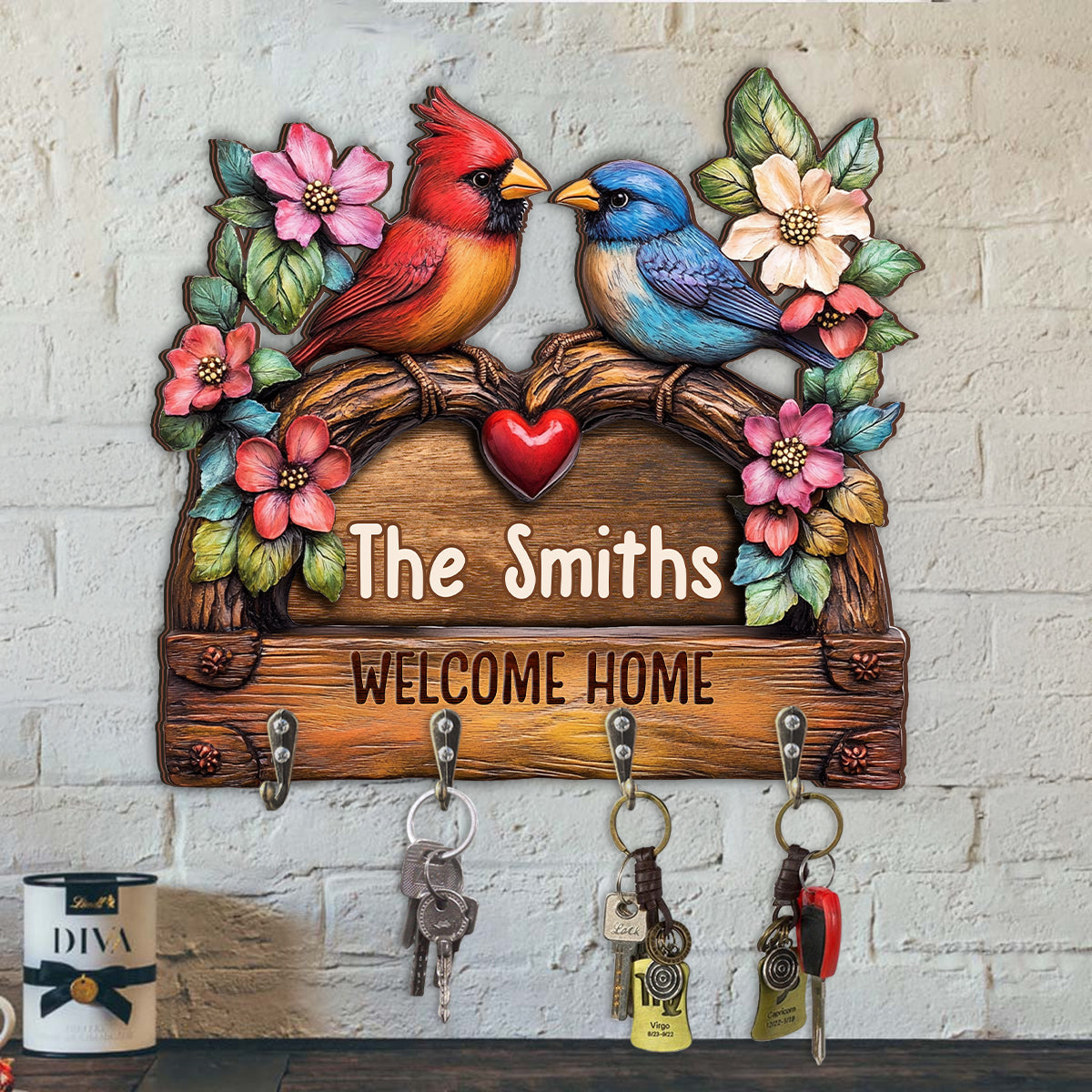 Willkommen zu Hause – Personalisierter, individuell geformter Schlüsselhalter für die ganze Familie