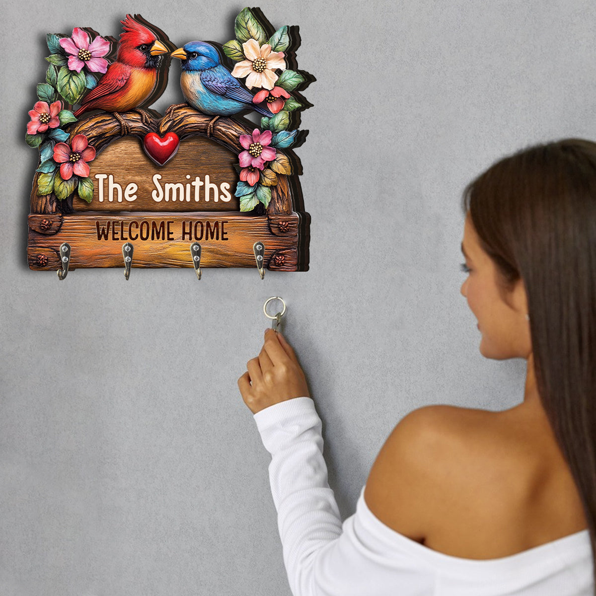 Willkommen zu Hause – Personalisierter, individuell geformter Schlüsselhalter für die ganze Familie