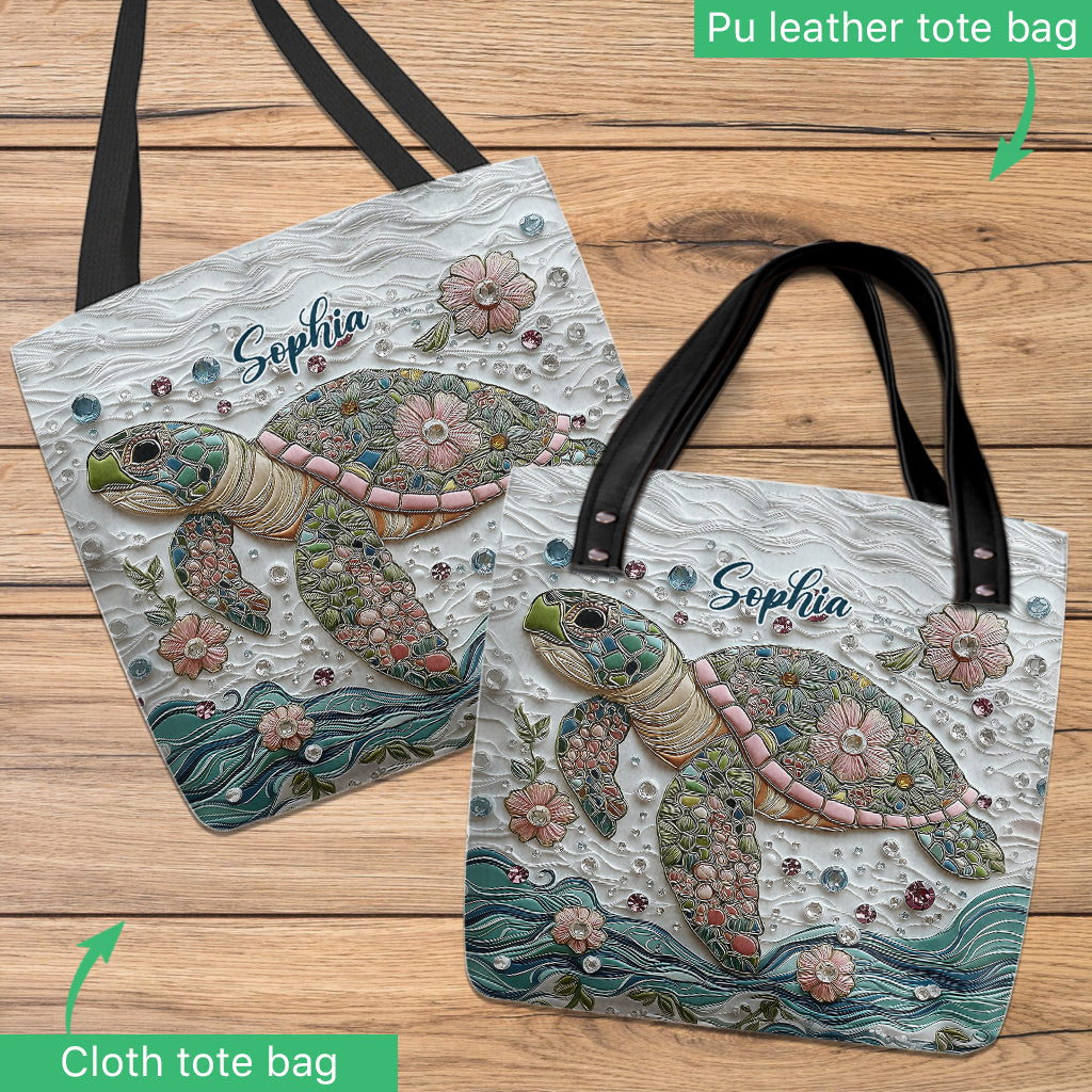 Beautiful Turtle - Personalized Turtle Leather Bag