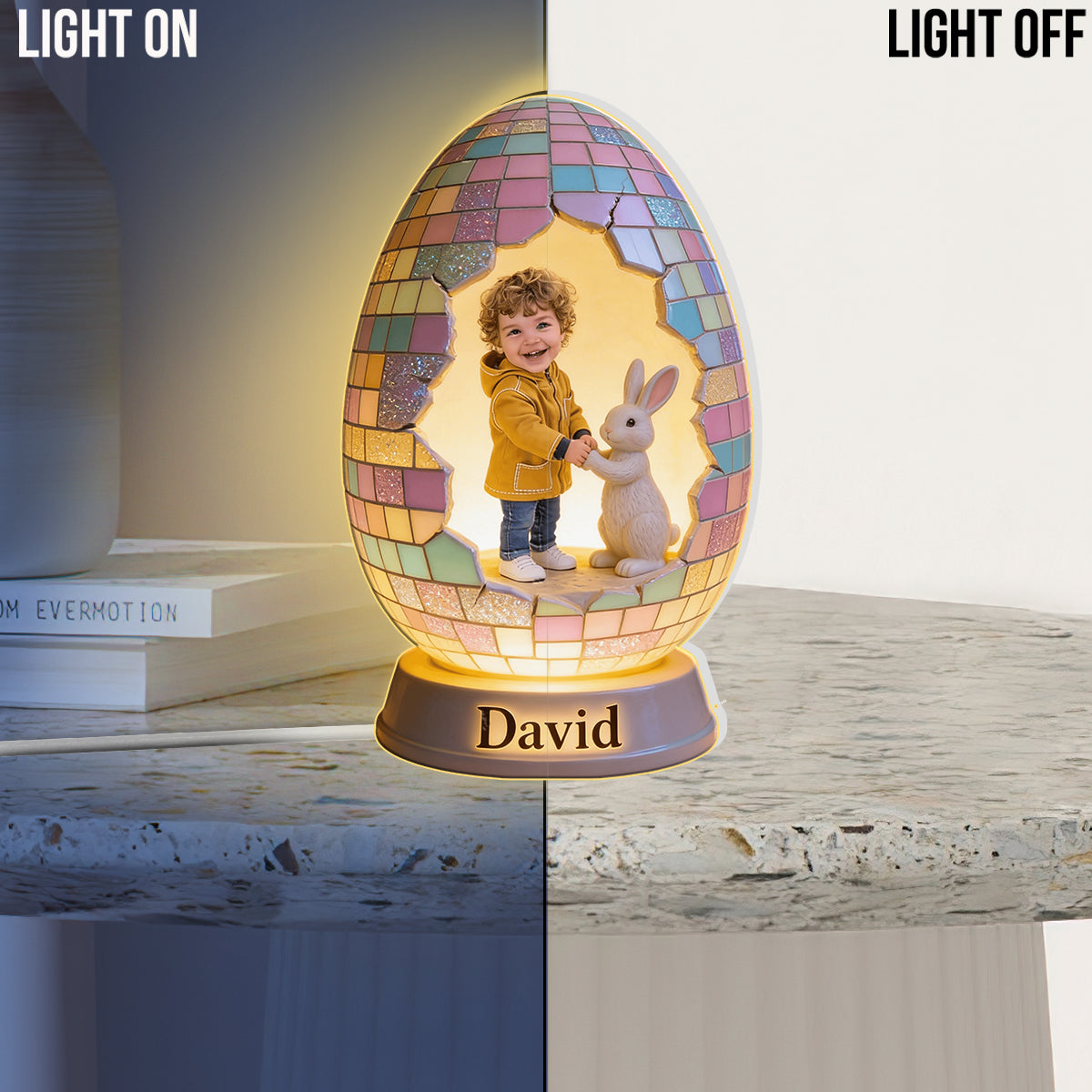 Custom Any Photo Easter Gift - Personalized Kid Acrylic LED Night Light