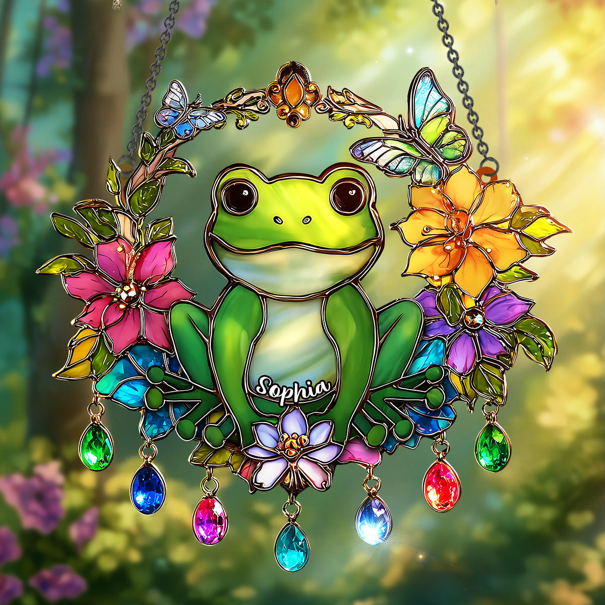 Love Frog - Personalized Frog Window Hanging Suncatcher Ornament
