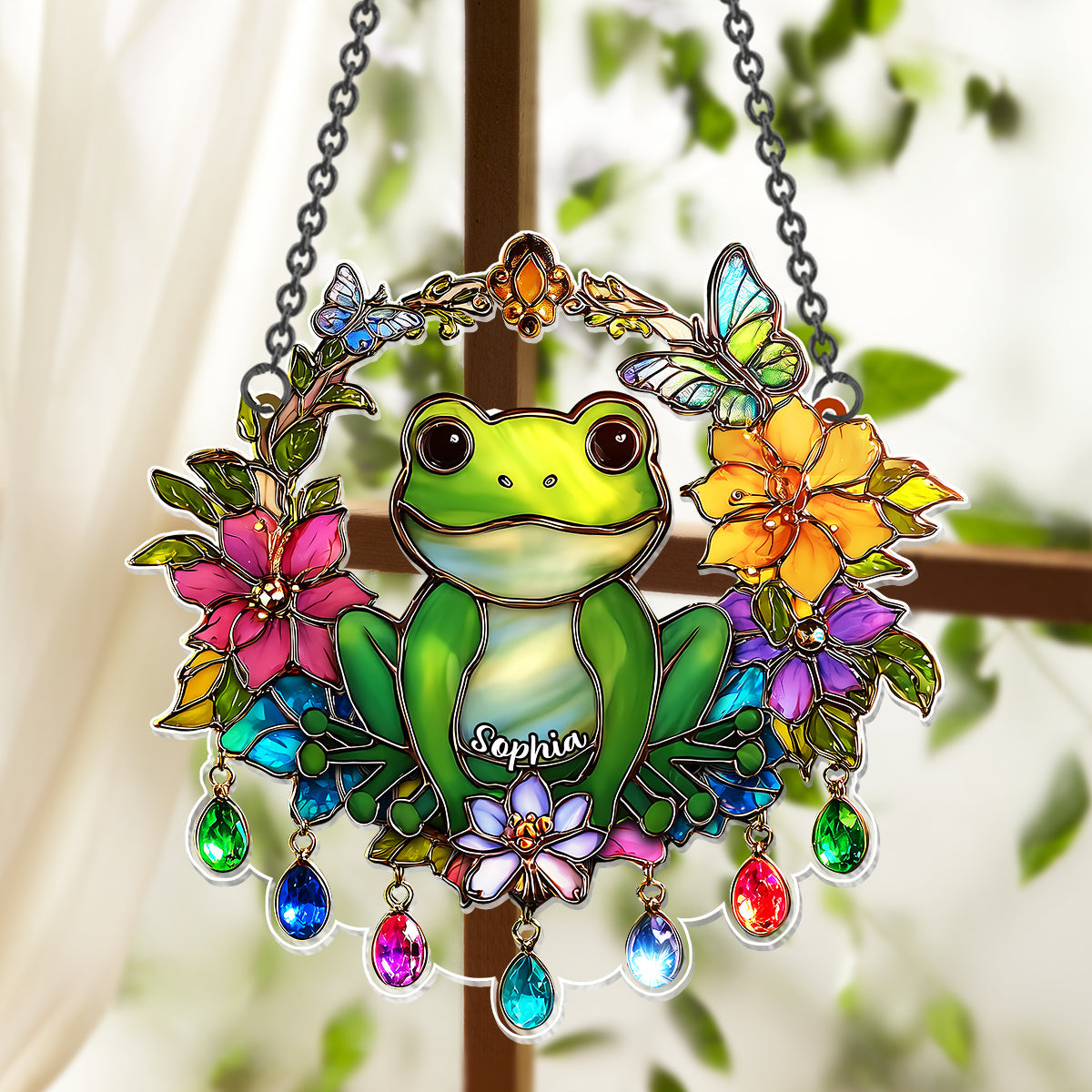 Love Frog - Personalized Frog Window Hanging Suncatcher Ornament