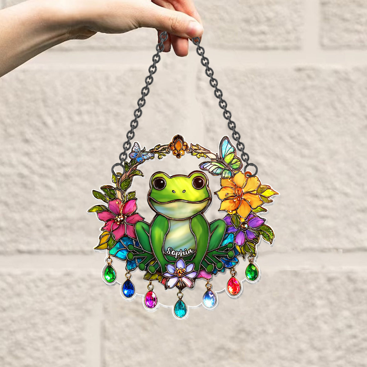 Love Frog - Personalized Frog Window Hanging Suncatcher Ornament