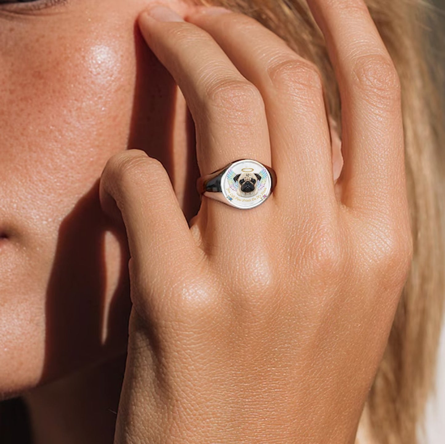 Für immer in unseren Herzen – personalisierter Hunde-Siegelring