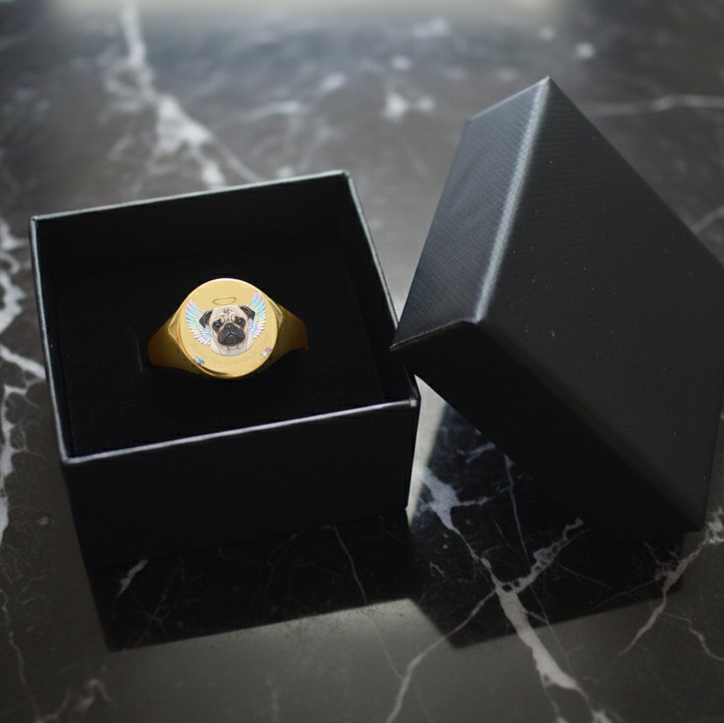 Für immer in unseren Herzen – personalisierter Hunde-Siegelring