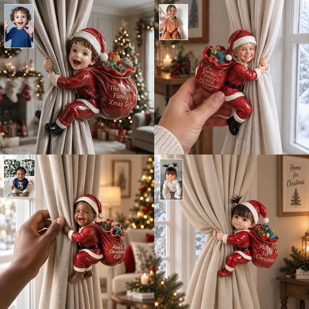 Santa's Helper - Personalized Kid Curtain Tieback
