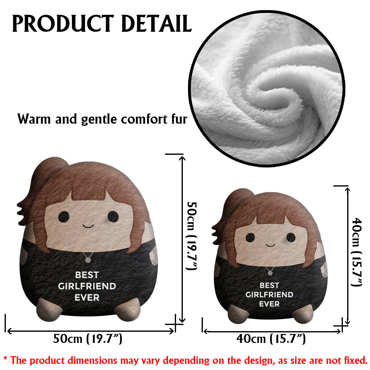 Custom Photo Squishmallow Couple Gift Best Boyfriend Girlfriend Ever - Personalized Couple Faux Fur Shaped Pillow