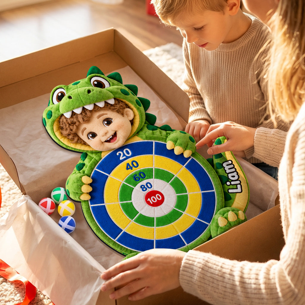 Custom Any Photo - Personalized Kid Sticky Ball Dart Board Set