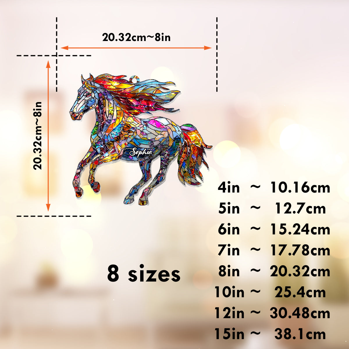 A Horse Loves Freedom - Personalized Horse Window Hanging Suncatcher Ornament