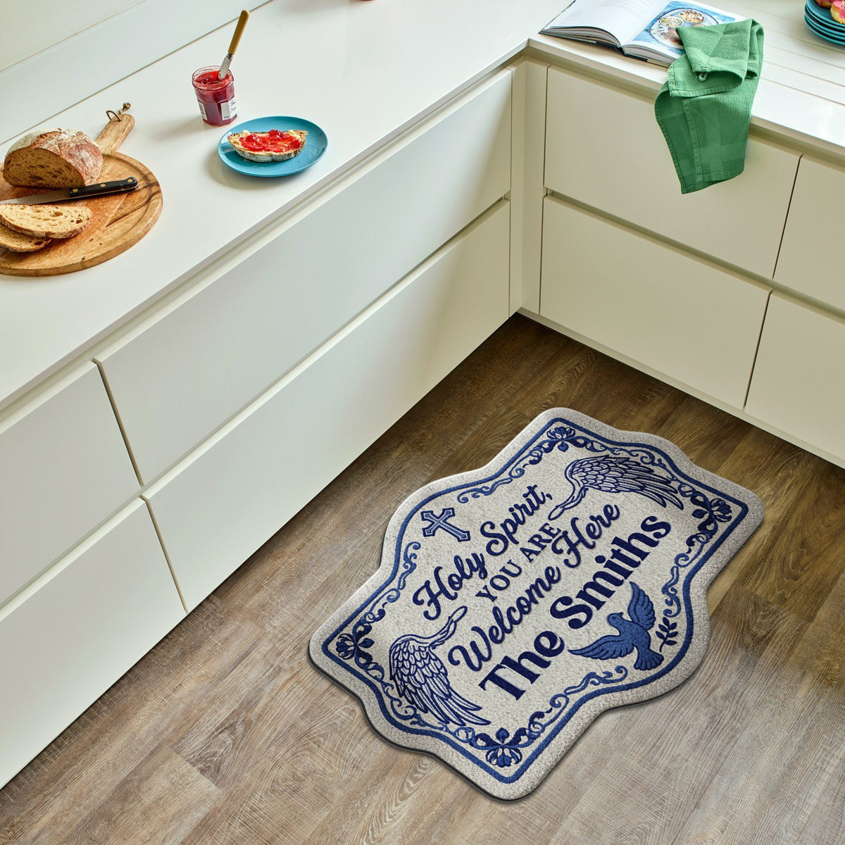 Heiliger Geist, du bist hier willkommen - Personalisierter christlicher rutschfester getufteter Teppich