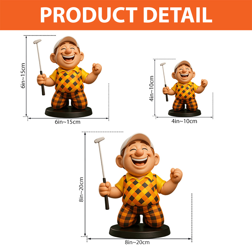 Witziger Cartoon-Stil – personalisierte Acrylplakette in individueller Golfform