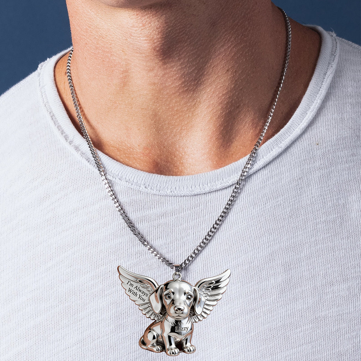 Ich liebe meinen Hund – Personalisierte Hundeanhänger-Halskette aus Metall