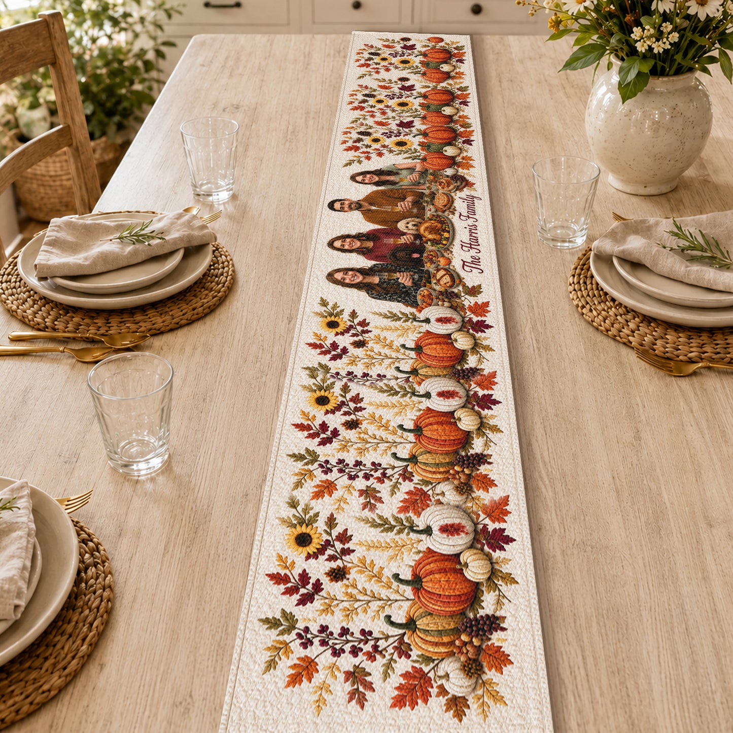 Cheers! - Personalized Family Custom Shape Table Runner