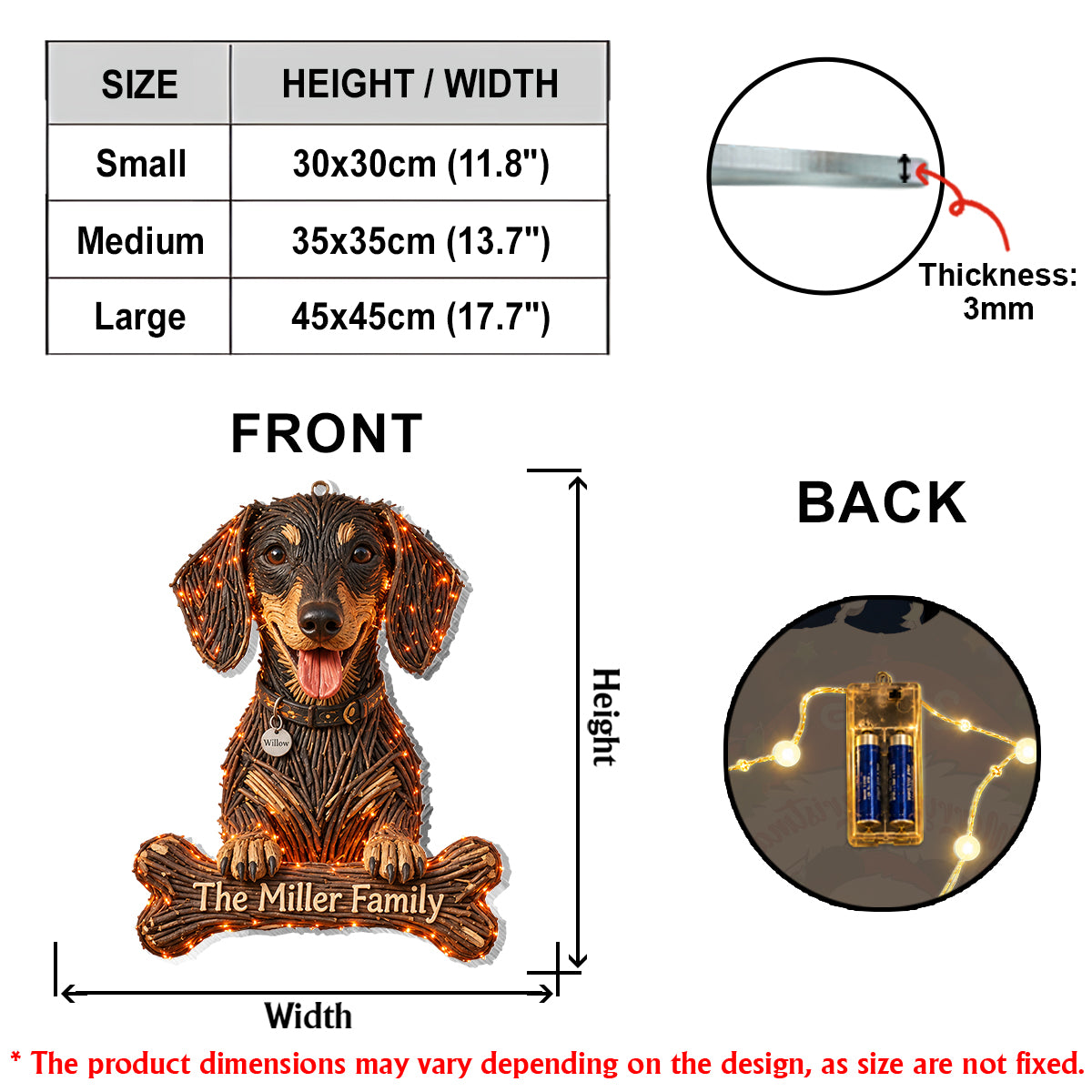 Dog Halloween - Personalized Dog LED Light Acrylic Sign