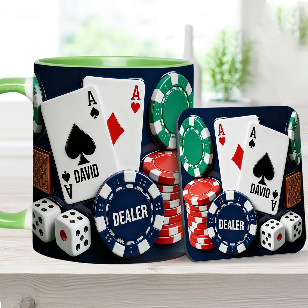 Love Poker – Personalisierte Poker-Tasse & Untersetzer