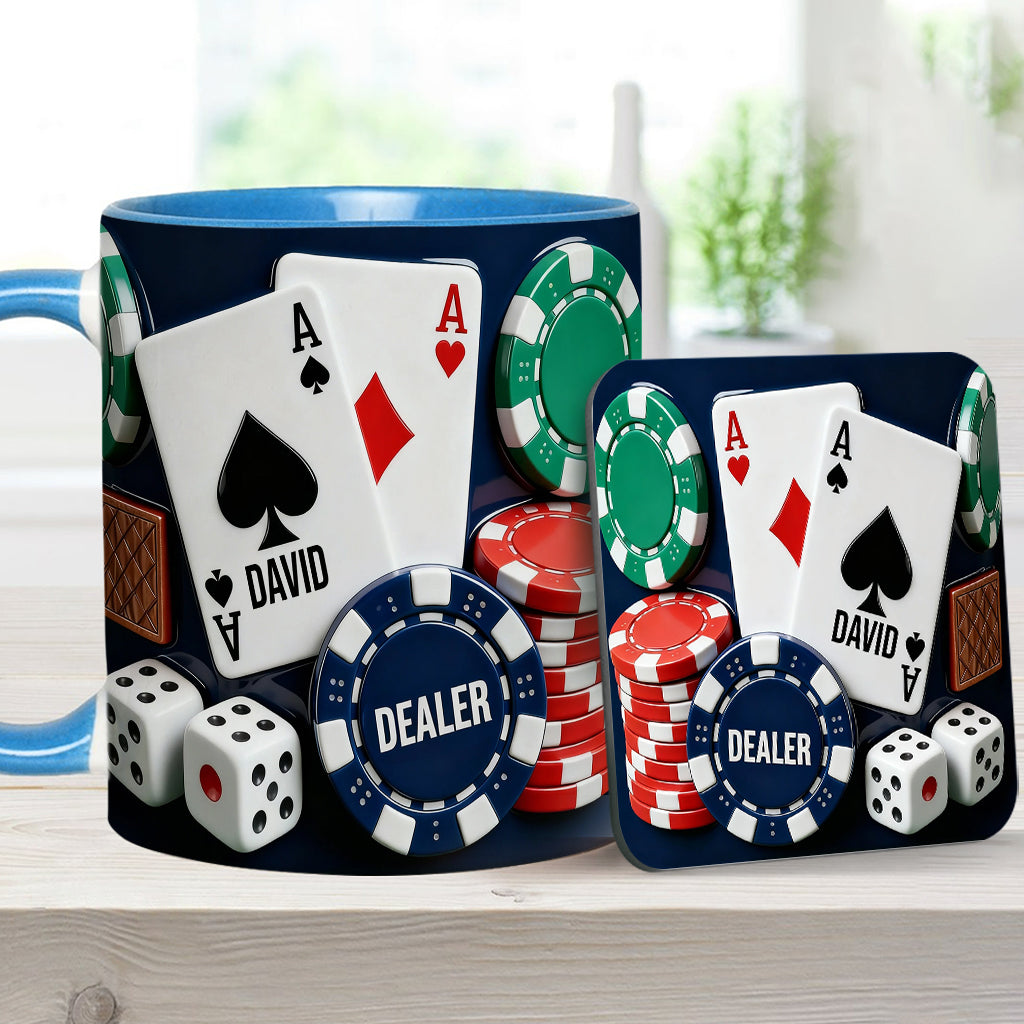 Love Poker – Personalisierte Poker-Tasse & Untersetzer