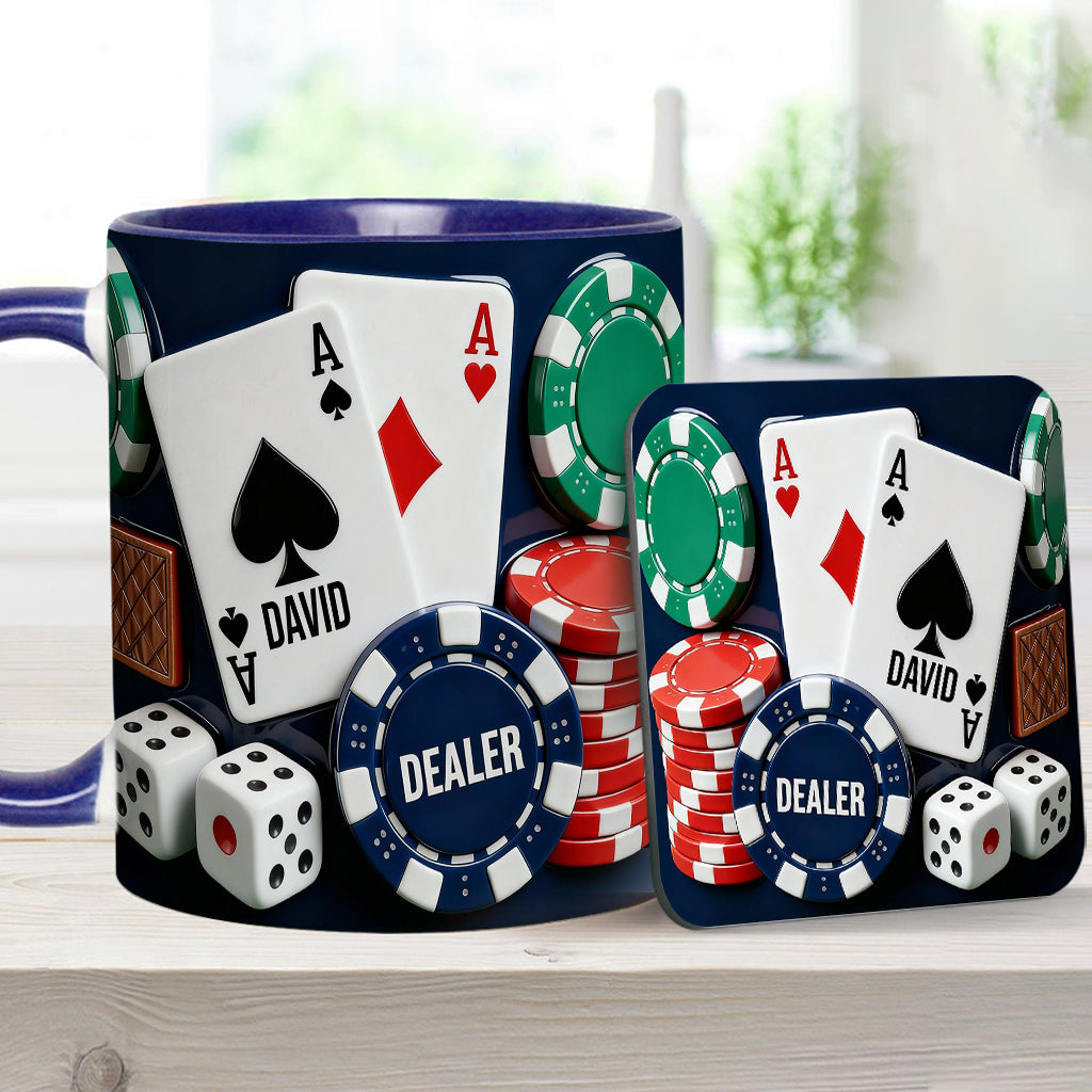 Love Poker – Personalisierte Poker-Tasse & Untersetzer