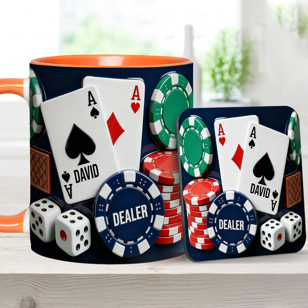 Love Poker – Personalisierte Poker-Tasse & Untersetzer