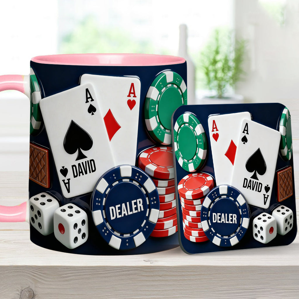 Love Poker – Personalisierte Poker-Tasse & Untersetzer