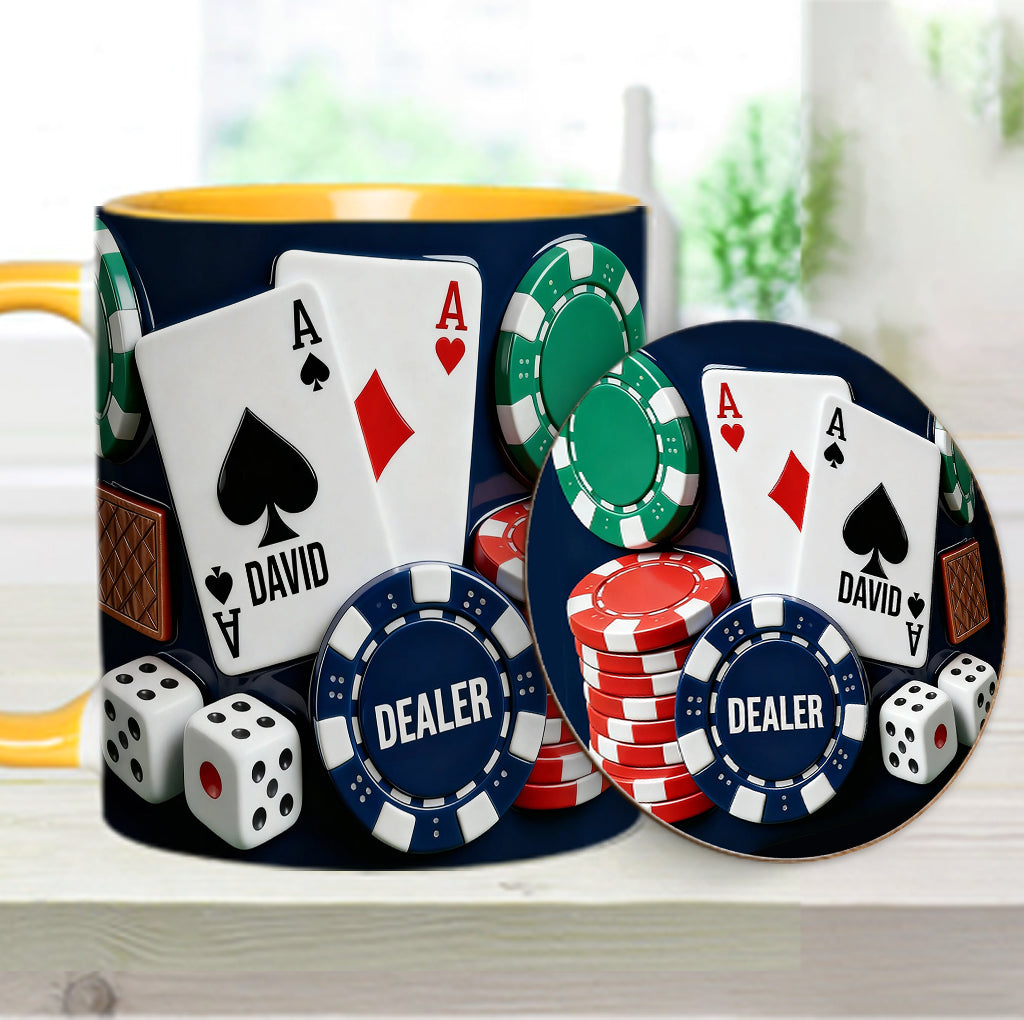 Love Poker – Personalisierte Poker-Tasse & Untersetzer