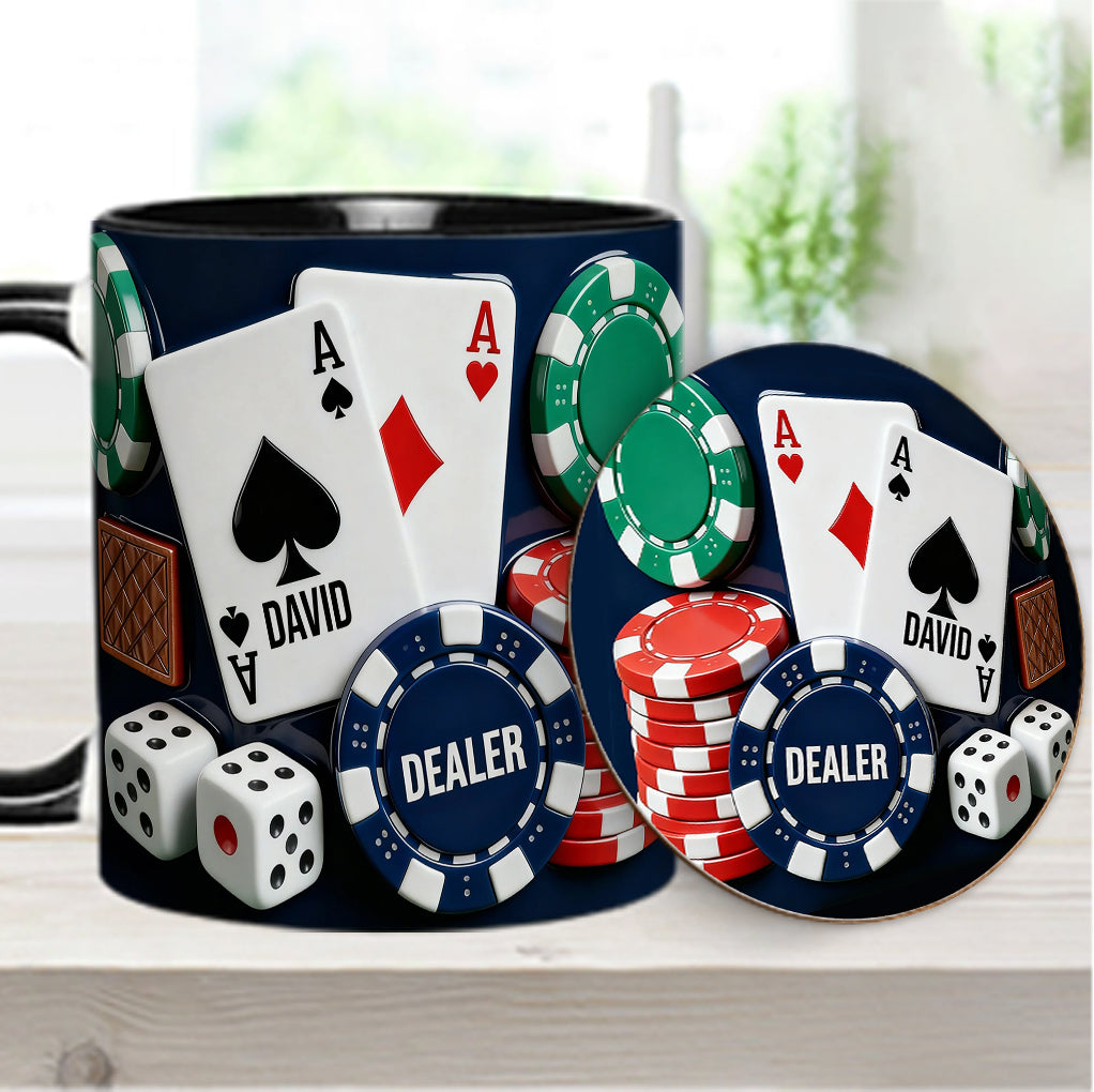 Love Poker – Personalisierte Poker-Tasse & Untersetzer