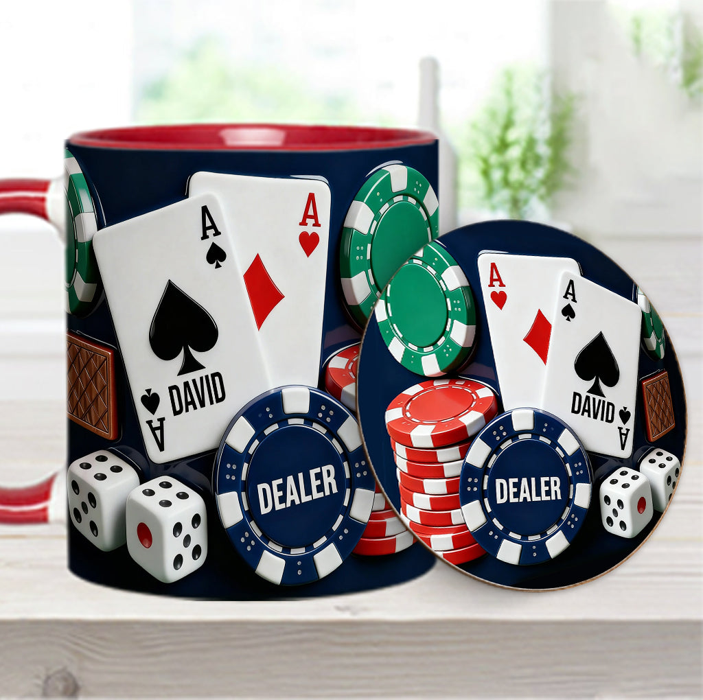 Love Poker – Personalisierte Poker-Tasse & Untersetzer
