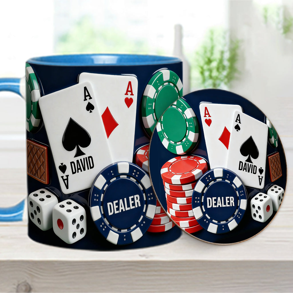 Love Poker – Personalisierte Poker-Tasse & Untersetzer