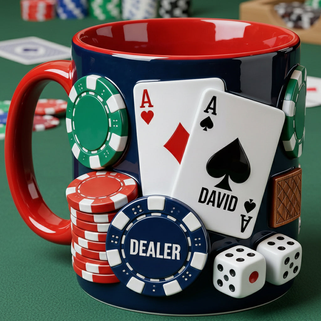 Love Poker – Personalisierte Poker-Tasse & Untersetzer