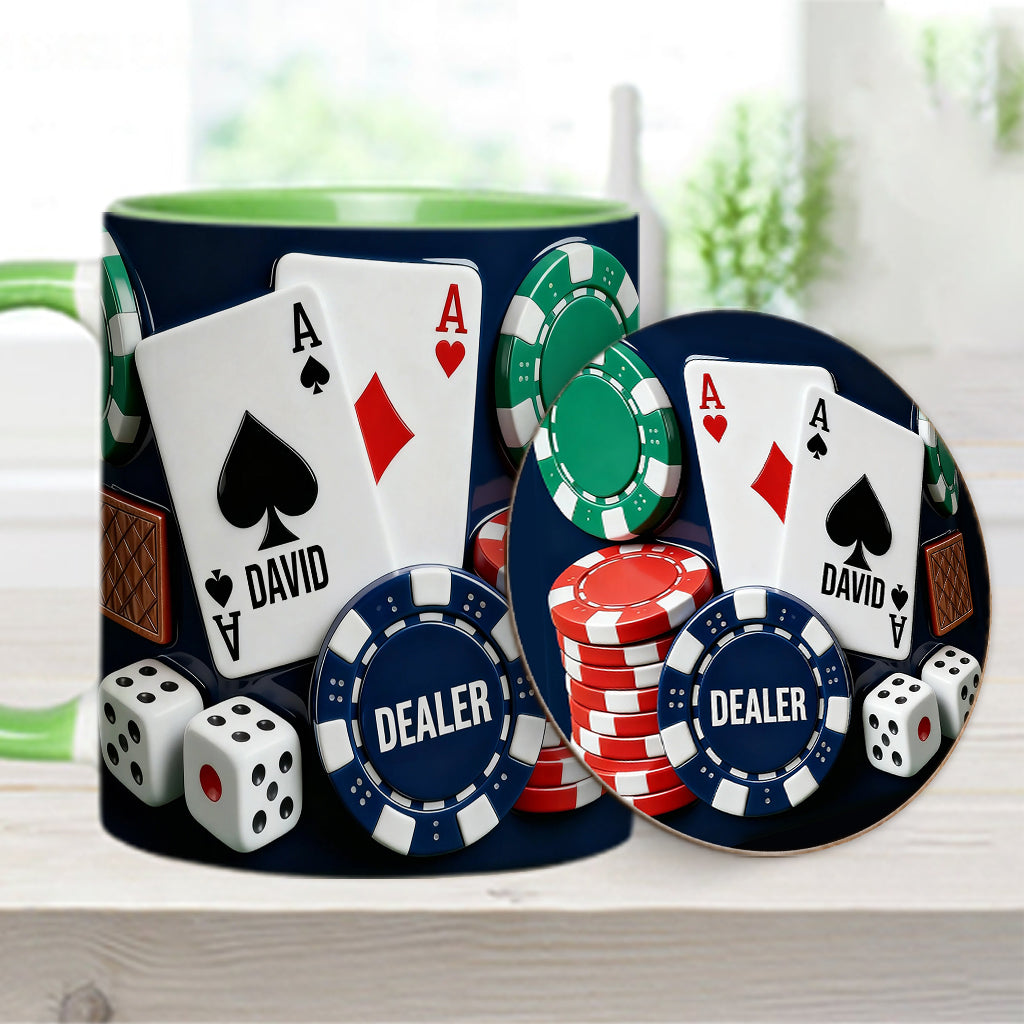 Love Poker – Personalisierte Poker-Tasse & Untersetzer