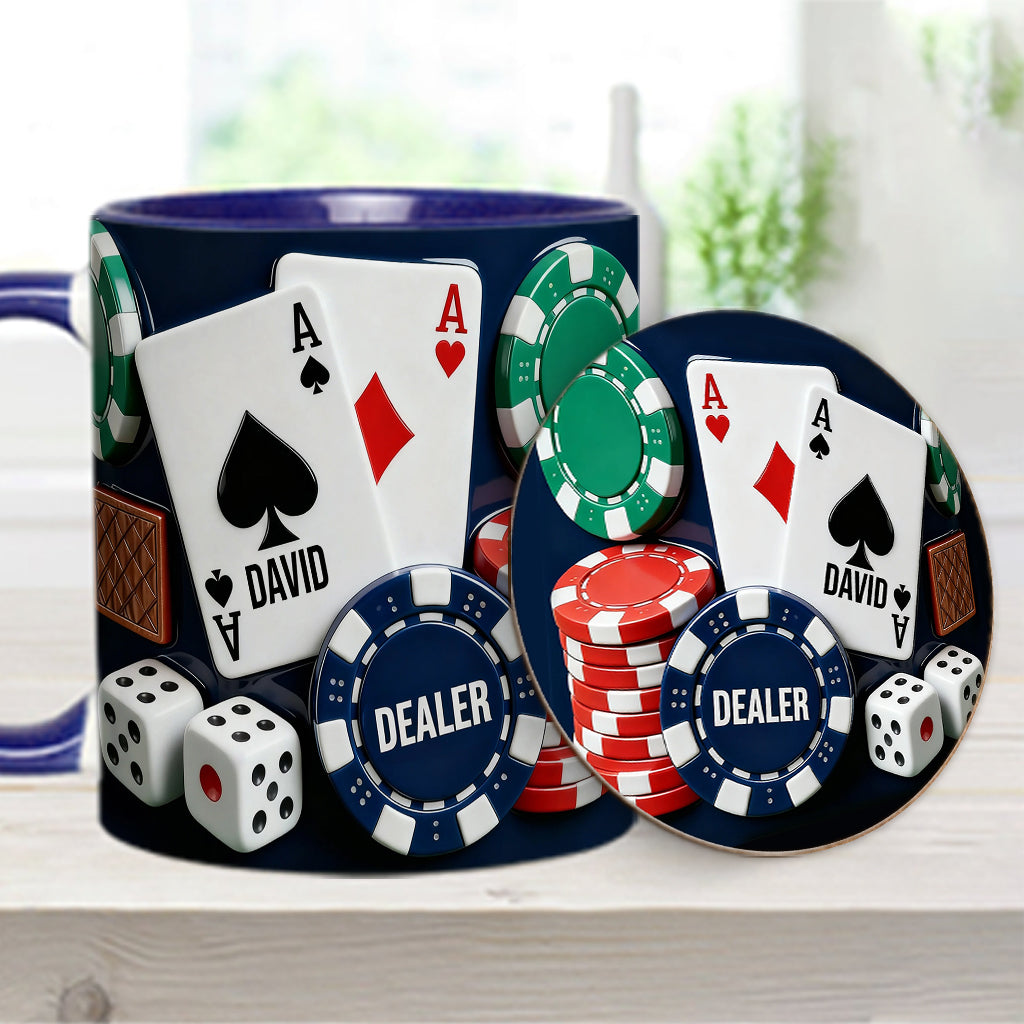 Love Poker – Personalisierte Poker-Tasse & Untersetzer