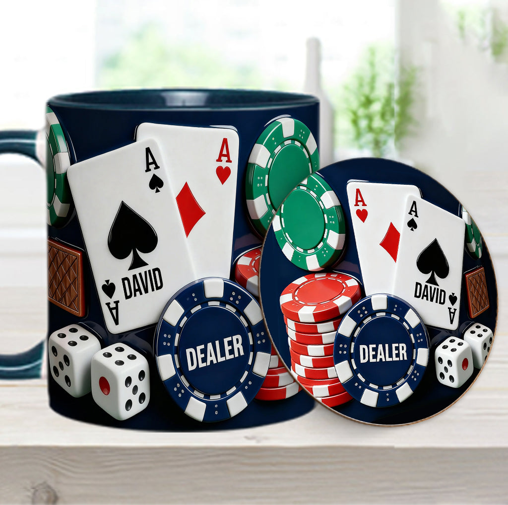 Love Poker – Personalisierte Poker-Tasse & Untersetzer