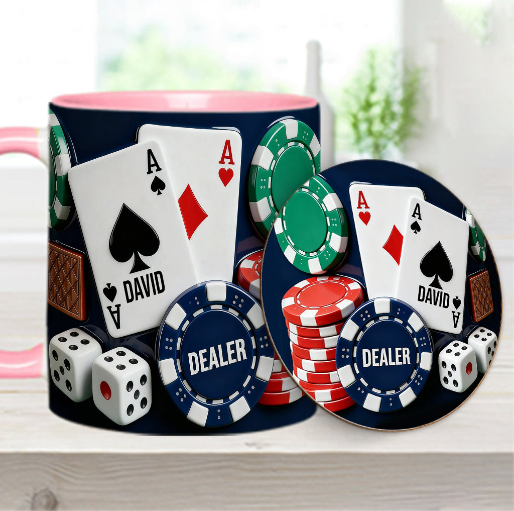 Love Poker – Personalisierte Poker-Tasse & Untersetzer