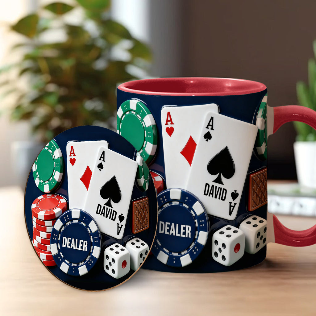 Love Poker – Personalisierte Poker-Tasse & Untersetzer
