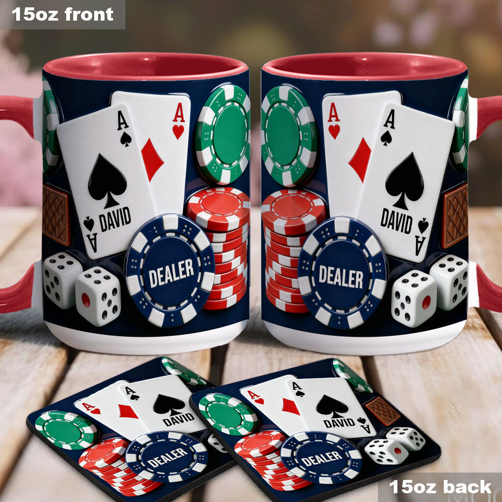 Love Poker – Personalisierte Poker-Tasse & Untersetzer
