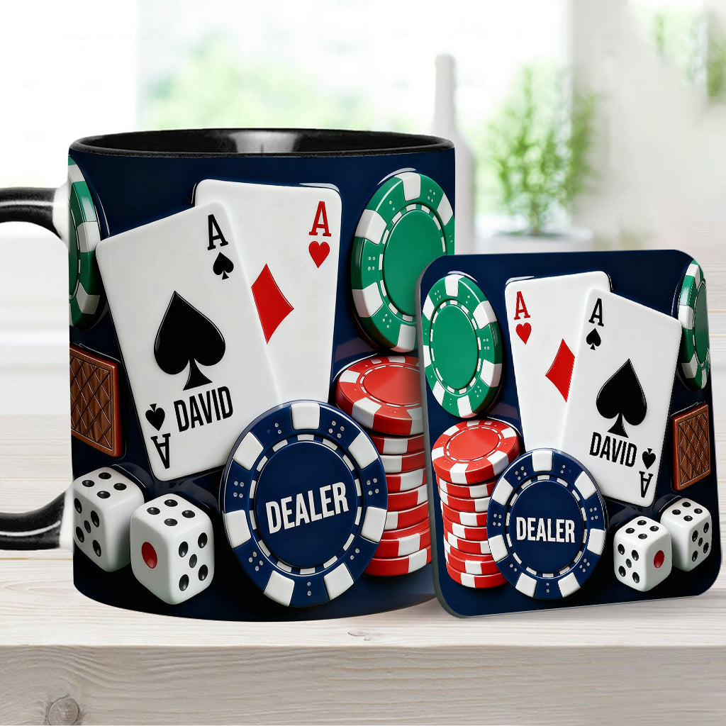 Love Poker – Personalisierte Poker-Tasse & Untersetzer