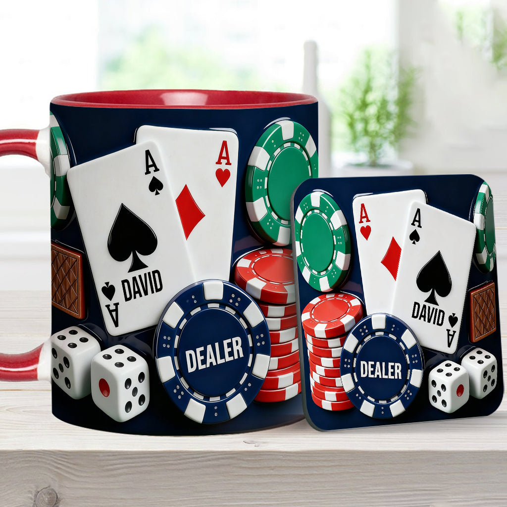 Love Poker – Personalisierte Poker-Tasse & Untersetzer