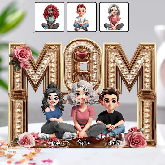 Mama, ich liebe dich – personalisierte Acrylplakette in individueller Form für die Mutter