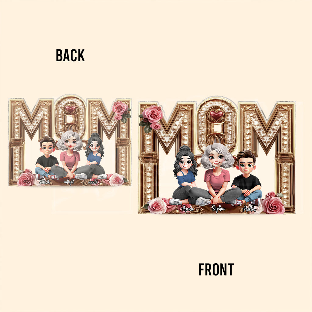 Mama, ich liebe dich – personalisierte Acrylplakette in individueller Form für die Mutter