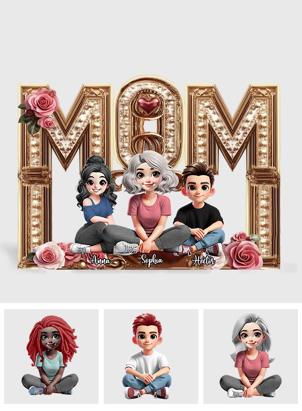 Mama, ich liebe dich – personalisierte Acrylplakette in individueller Form für die Mutter