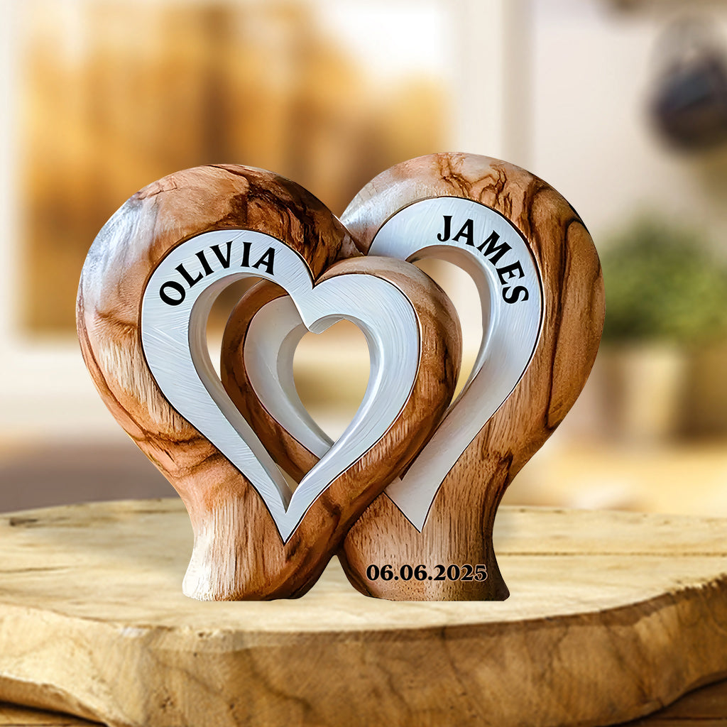 „Du und ich, wir schaffen das“ – personalisierte Acrylplakette in individueller Form für Paare