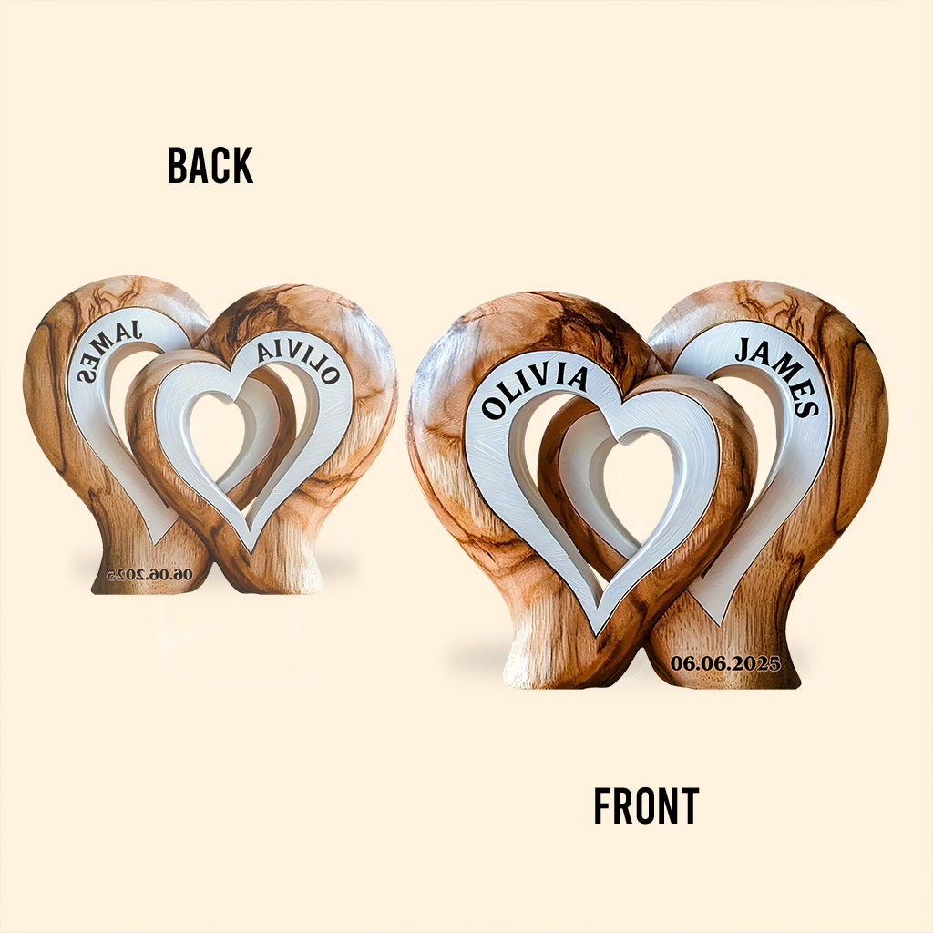 „Du und ich, wir schaffen das“ – personalisierte Acrylplakette in individueller Form für Paare