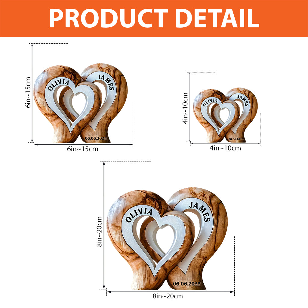 „Du und ich, wir schaffen das“ – personalisierte Acrylplakette in individueller Form für Paare