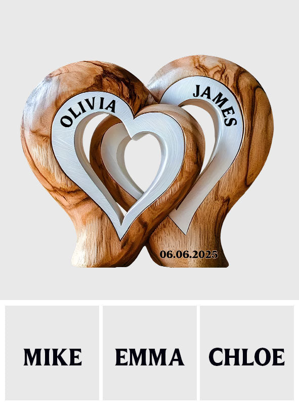 „Du und ich, wir schaffen das“ – personalisierte Acrylplakette in individueller Form für Paare